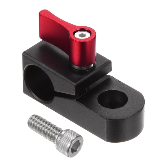 15mm Rod Clamp with 1/4"20 Thread Screw for Camera Support System Shoulder Rig Tripod DSLR Rail Black Red