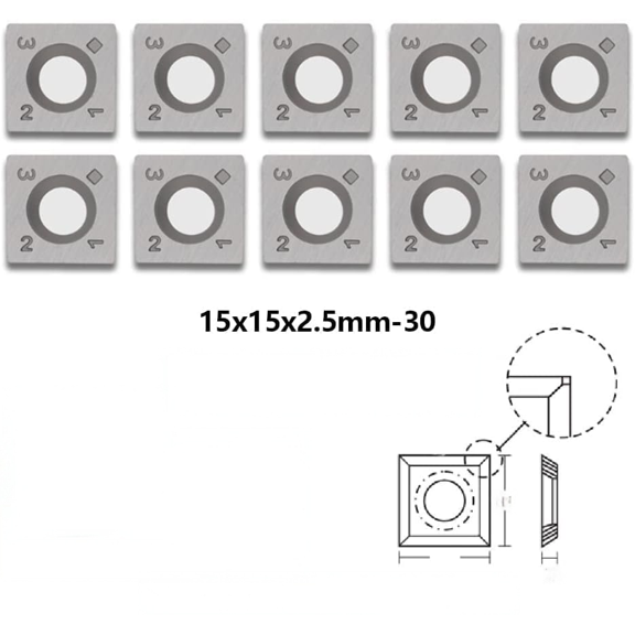 15mm Square Straight Carbide Inserts for Woodturning, 15152.5mm Replacement Cutter Knives for Woodworking Fits Spiral, Helical Planer Cutter, Head Wood, Lathe, Turning Tools, Ci1, 10pcs