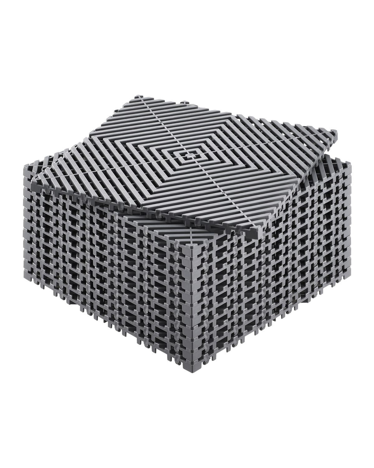 15mm Thick Interlocking Drainage Mat, PP Material, Heavy-Duty, Customizable Layout, for Garage Car Repair Shop Garden