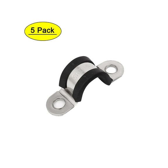 15mm U Clips EPDM Rubber Lined Mounting Brackets Clamps 5 Pcs