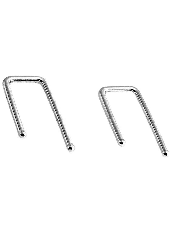 15mm Upside Down Arc U-Shaped Sterling Silver Earrings Open Huggie Hoop Threader Staple Simple Ear Jacket Drop Hook Piercing Earrings (15mm/ 18 gauge, Sterling Silver 925)