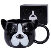 EPFamily 15oz Stoneware 3D Sculpted French Bulldog Coffee Mug, Novelty Frenchie Dog Cup Microwave Dishwasher Safe Gift for Dog Mom Dad Pet Lovers, Holds Coffee Tea Latte Hot Cocoa Milk Juice Water