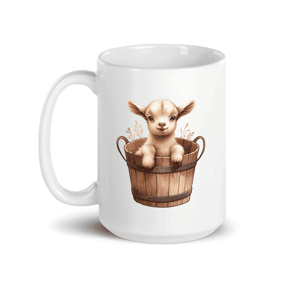 C&M Personal Gifts 15 oz Goat in Bucket Ceramic Coffee Mug