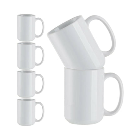 Craft Express Sublimation Printing Ceramic Mug - 15 oz, Pkg of 6