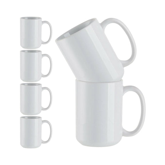 Craft Express Sublimation Printing Ceramic Mug - 15 oz, Pkg of 6