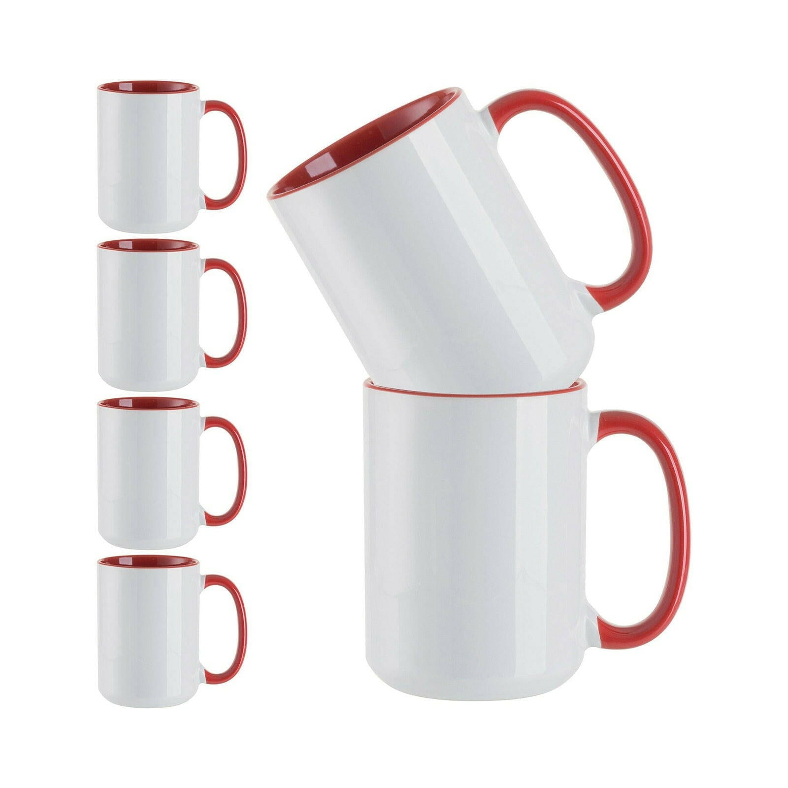 "El Grande" 15 Oz Stoneware Sublimation Mugs - Case Of 24, Lustracoat Coated For Vibrant Prints, Dishwasher Safe