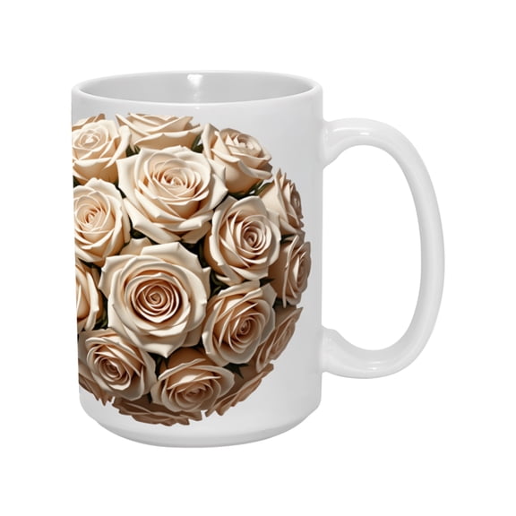 15oz Champagne Rose Ceramic Mug - Elegant & Durable Drinkware for Every Day