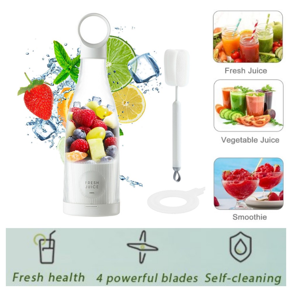 Cordless Mini Blender for Shakes and Smoothie, 15oz Travel Juicer with