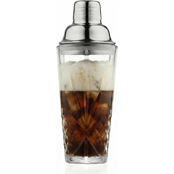 15oz Cut   Shaker,,#304 Stainless Steel,Dishwasher Safe,Set of Dasher&4pcs  Recipe Coasters, Fit Coffee Table Decor, Wedding Favors,any Bar Cabinet(Leaking Proof)