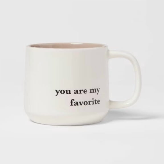 15oz Stoneware You Are My Favorite Mug - Threshold: Traditional White Coffee Mugs, Dishwasher & Microwave Safe