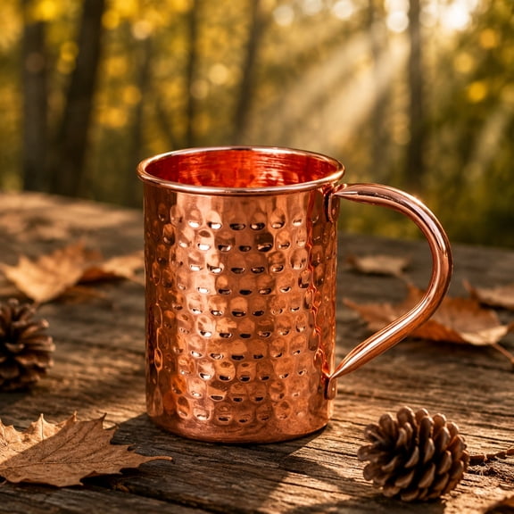 15oz Hammered Moscow Mule Mug Handcrafted Copper Cocktail Cup with Handle