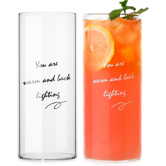 15oz Highball Glasses, 2pc Tall Glass Sets. Lead-Free Drinking Glasses. Water Glasses, Mojito Glass Cups,Collins Bar Glassware, and Mixed Drink Cocktail Glass Set