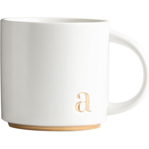 15oz Personalized Monogram Mug - Customizable Gold Initial Ceramic Coffee Cup, Elegant Alphabet Tea Mug with Gift Box, Perfect Custom Gift for Any Occasion