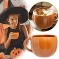 thumbnail image 1 of 15oz Pumpkin Mug Ceramic Cup with Handle, Fall Coffee Mug Halloween Themed Cup for Coffee Tea Hot Chocolate, Orange Pumpkin Coffee Mug 15 oz Autumn Cup Dishwasher Safe, 1 of 7