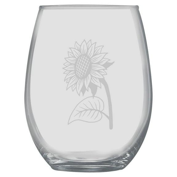 15oz Stemless Wine Glass - Sunflower