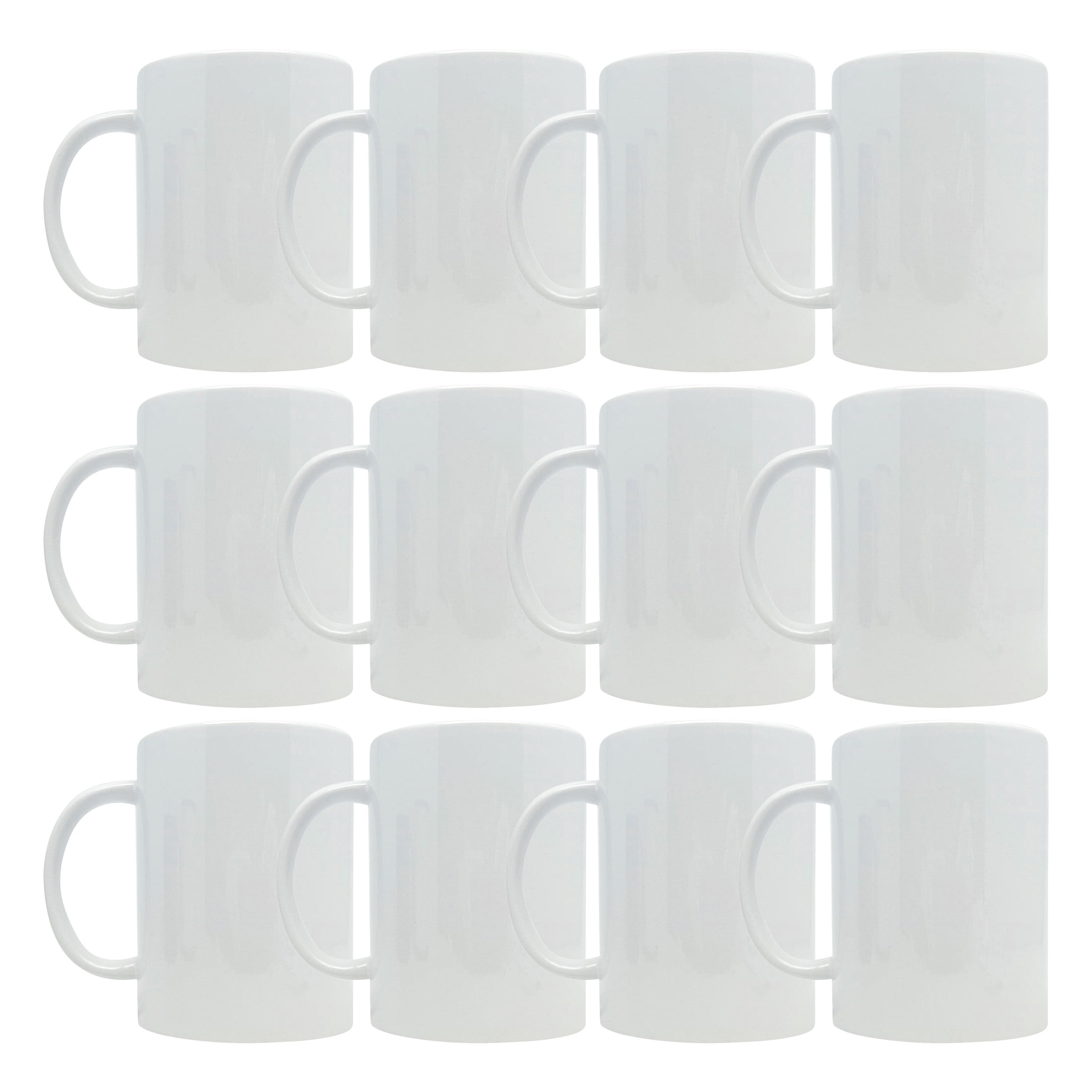 15oz White Ceramic Sublimation Mug by Make Market  Blank Mug for Heat Transfer Printing - Microwave & Dishwasher Safe Stoneware - 12 Pack