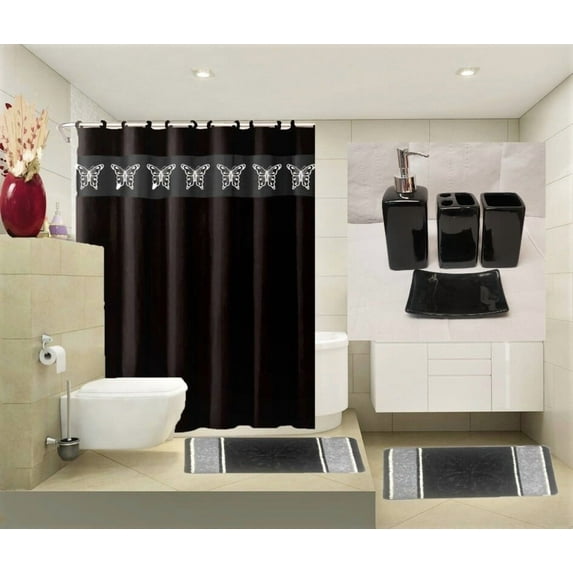 15pc + 4pc Accessories Complete Bathroom Set Assorted ( 19pc)