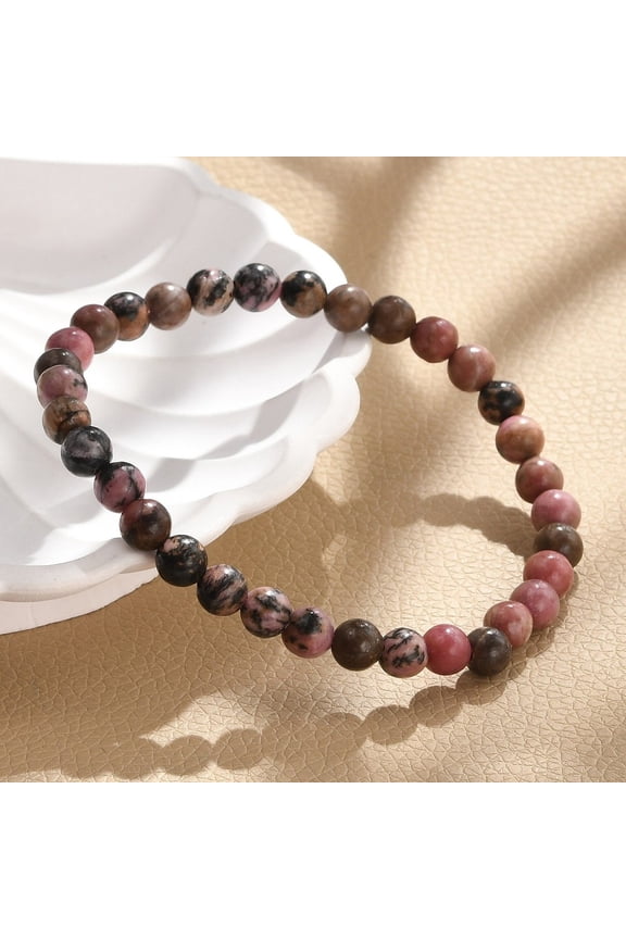 15pc Natural Rhodonite Stretch Bracelets 2 inch(5.2cm)