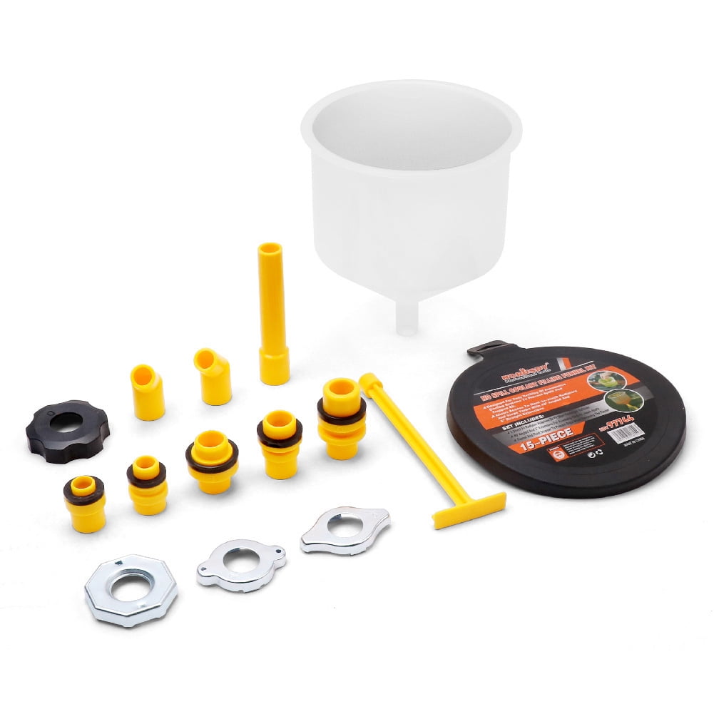 15pc Spill Proof Radiator Coolant Filling Funnel Kit Car Auto Fluid