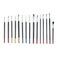 thumbnail image 1 of 15 Piece Natural Hair Art Artist Paint Brush Brushing Tool Set Wooden Handle Wood, 1 of 7