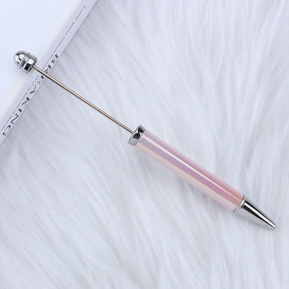 15pc UV Plated Plastic Ball-Point Pen Beadable Pen for DIY Personalized Pen with Jewelry Beads Pink 152x11mm