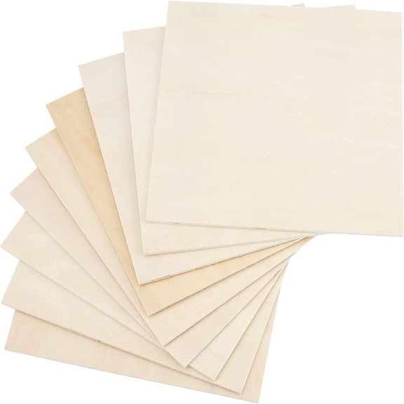 15pc Unfinished Blank Wood Slices Square Cutouts for DIY Crafts Painting Staining Burning Coasters 15.1x15x0.25cm