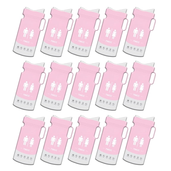 15pc Urinal Bag Portable Camping Pee Bag with Leakproof Seal 750ml Travel Urine Bag for Adult Kid