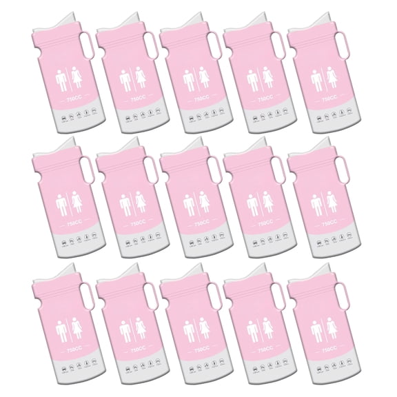 15pc Urinal Bag Portable Camping Pee Bag with Leakproof Seal 750ml Travel Urine Bag for Adult Kid