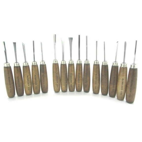 15pc Woodcarving Gunsmith Tools Gouge Parting Mini RAMELSON USA 106 106R 106M