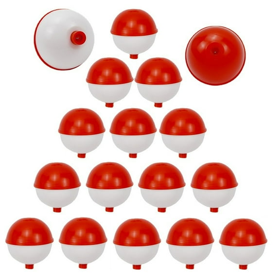 15pcs-0.75incFishing Bobbers Hard Push Button Round Buoy Red/White Snap-on Fishing Floats Bobbers Party Decoration