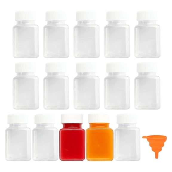 15pcs 100ml Square Plastic Containers Airtights Sealing Stackable Organization for Beverages Cosmetics