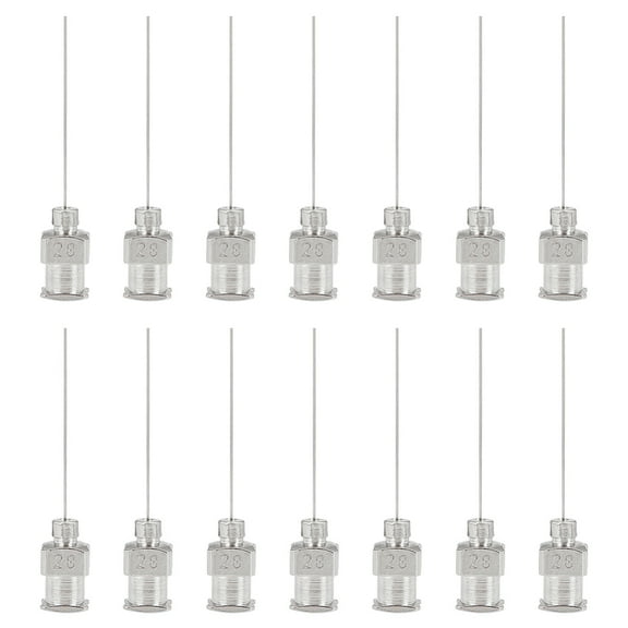 15pcs 304 Stainless Steel Dispensing Blunt Tip Luer Lock Needles Glue Dispensing Machine Accessories Stainless Steel color 3.7x0.6x0.55cm Inner Diameter: 0.4cm Pin: 0.3mm Hole: 0.2mm