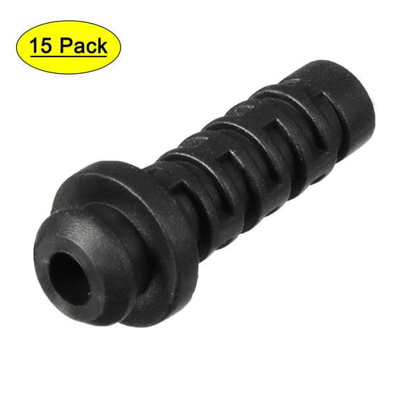 15pcs 4mm Inner Dia Strain Relief Cord Boot Protector Power Tool Hose Black