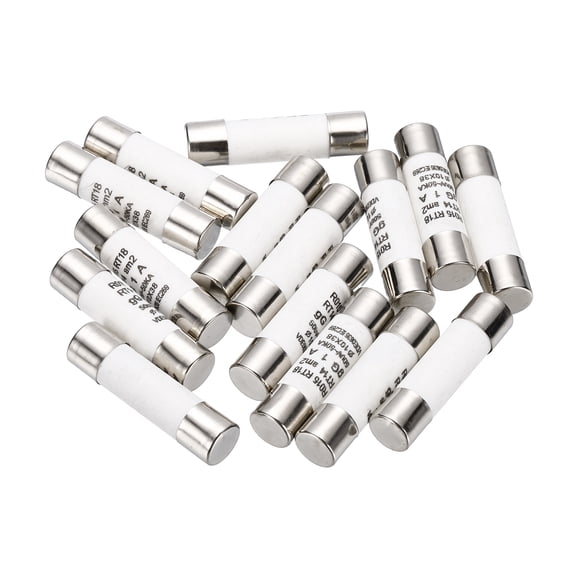 15pcs 500V 1A Fast Blow Fuse, Ceramic Cartridge Fuses Microwave Fuse Current Protection F Type 10x38mm for Electrical Industrial