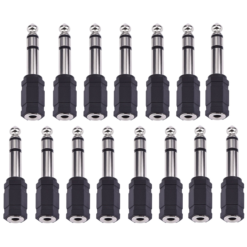 15pcs 6.5mm To 3.5mm Jack Audio Sound Mixer Microphone Connector