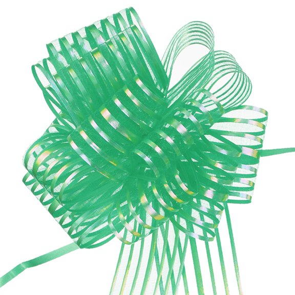 15pcs 8 Inch Organza Large Pull Bow Gift Wrapping Bows Ribbon Chiffon Yarn Dark Green for Christmas