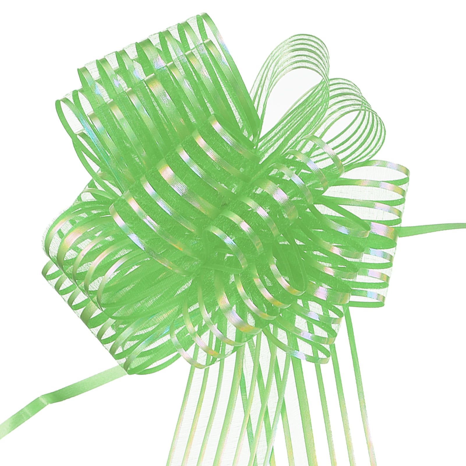 15pcs 8 Inch Organza Large Pull Bow Gift Wrapping Bows Ribbon Chiffon Yarn Fruit Green for Christmas
