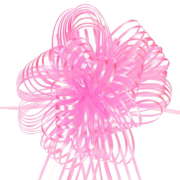 15pcs 8 Inch Organza Large Pull Bow Gift Wrapping Bows Ribbon Chiffon Yarn Pink for Christmas Valentine's Day