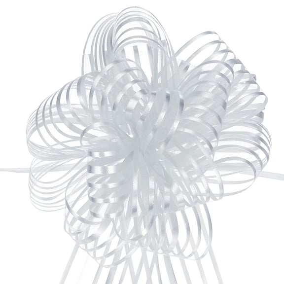 15pcs 8 Inch Organza Large Pull Bow Gift Wrapping Bows Ribbon Chiffon Yarn Silver for Christmas