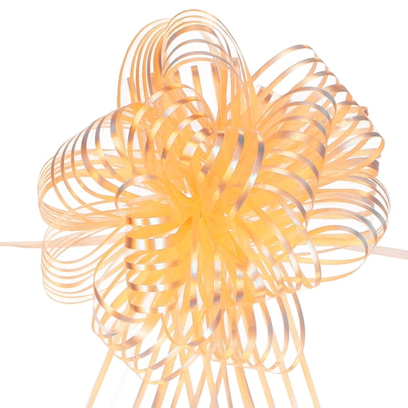 15pcs 8 Inch Organza Large Pull Bow Gift Wrapping Bows Ribbon Chiffon Yarn Yellow for Christmas