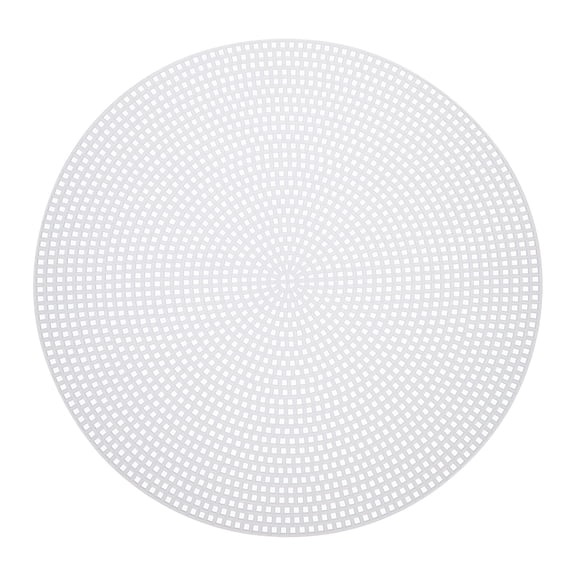 Uxcell 15Pcs 8" Plastic Mesh Canvas Sheet 13 Count Round Needlepoint Blank Canvas for Embroidery Crafting White
