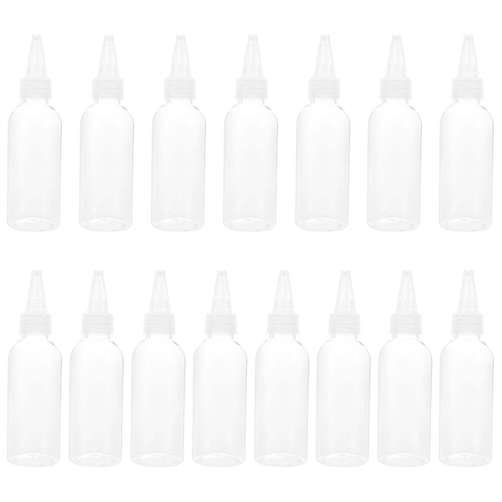 15pcs 80ml Sand Art Bottles Transparent Plastic Squeeze Bottle Nozzle
