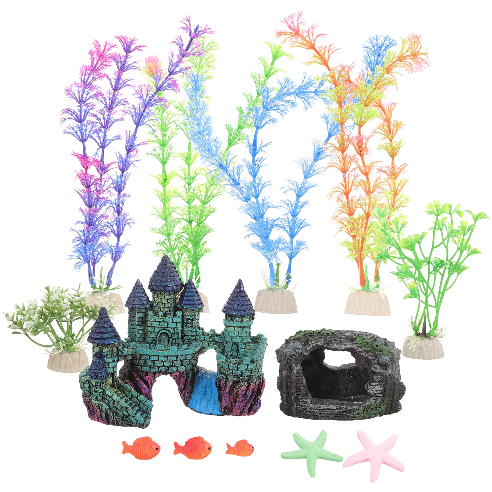 Curated visual reference: Gallery Detail: 15Pcs Aquarium Decorations Fish Tank Artificial Aquatic Plants