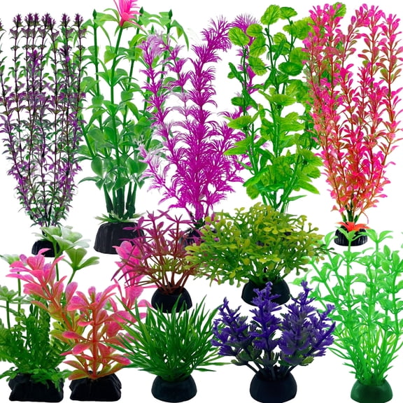 Aquarium Plants Artificial Aquarium Decor, Fish Tank Decorations with Large Fish Tank Decor, Aquarium Decorations Fake Grass Aquarium Accessories