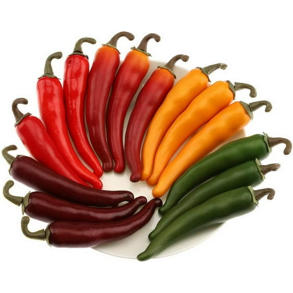 15pcs Artificial Lifelike Pepper Decoration Fake Vegetable Home Party Kitchen Table Food Show
