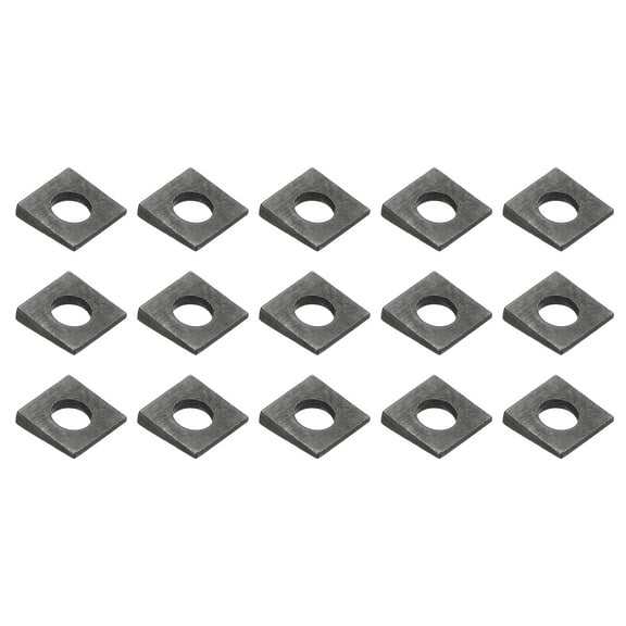 15pcs Beveled Square Washers, M12x28mm Square Beveled Washers Bearing Strut Plate Flat Pad Spacer Carbon Steel for 12mm Bolts Wedge Shim Leveling Fastener Nut Bolt Gasket, Black