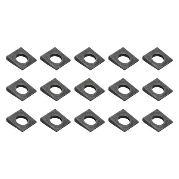 15pcs Beveled Square Washers, M24x50mm Square Beveled Washers Bearing Strut Plate Flat Pad Spacer Carbon Steel for 24mm Bolts Wedge Shim Leveling Fastener Nut Bolt Gasket, Black