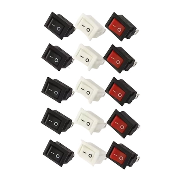 15pcs Boats Toggle Switches 2 Pin Power Control Strong Plastic Iron Housing