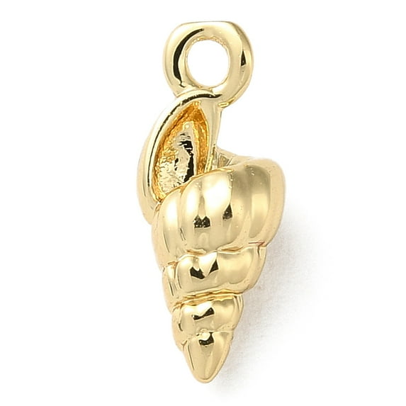 15pcs Brass Pendant Marine Animal Charm Golden Conch 12x5x4.5mm Hole: 1.2mm