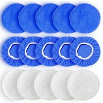 15pcs Car Polisher Pad Bonnet, 5 to 6 Inch Car Polishing Bonnet Buffing Pads, 10*Microfiber 5*Woollen
